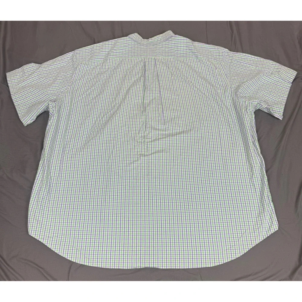 Polo Ralph Lauren Mens 3XB Big Classic Fit Green Plaid‎ S/S Button Down Shirt